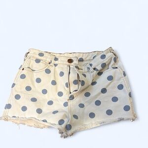 Wrangler Cream and Blue Polka Dot Jean Shorts‎